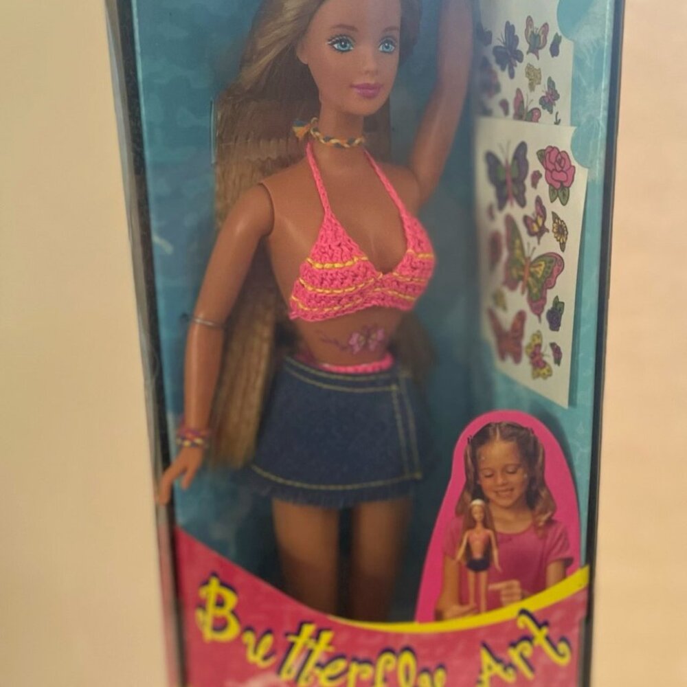 NIB 1998 BUTTERFLY ART TATTOO BARBIE